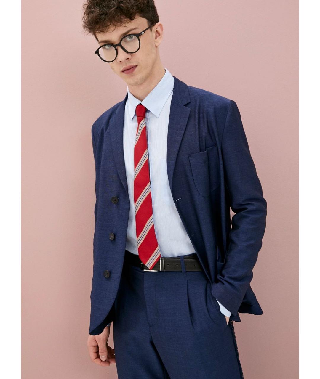 EMPORIO ARMANI Темно-синий шерстяной пиджак, фото 4