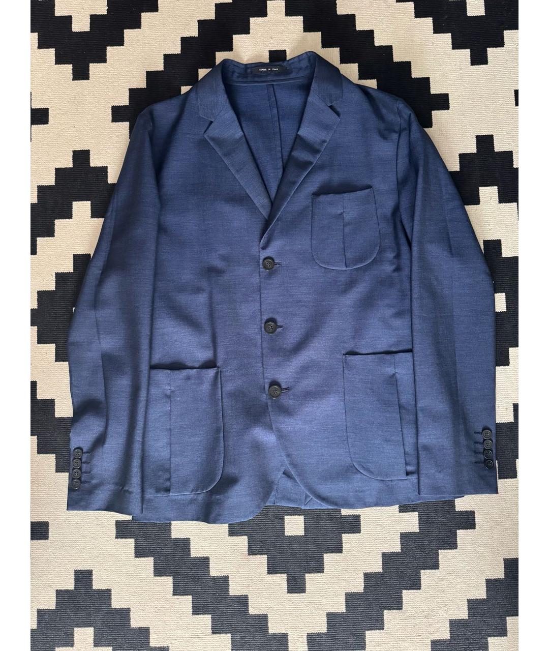 EMPORIO ARMANI Темно-синий шерстяной пиджак, фото 8