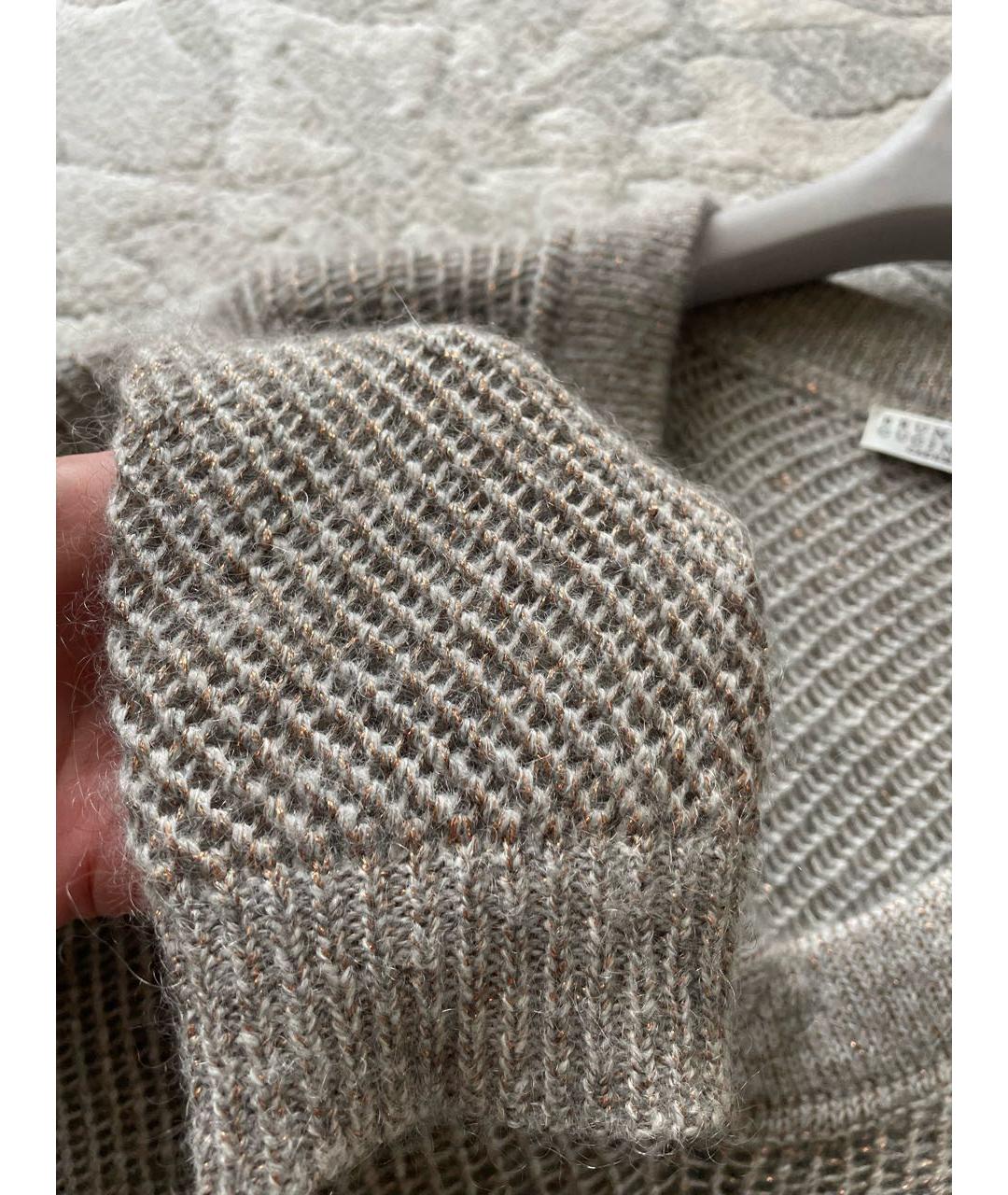 BRUNELLO CUCINELLI Серебрянный шерстяной джемпер / свитер, фото 4