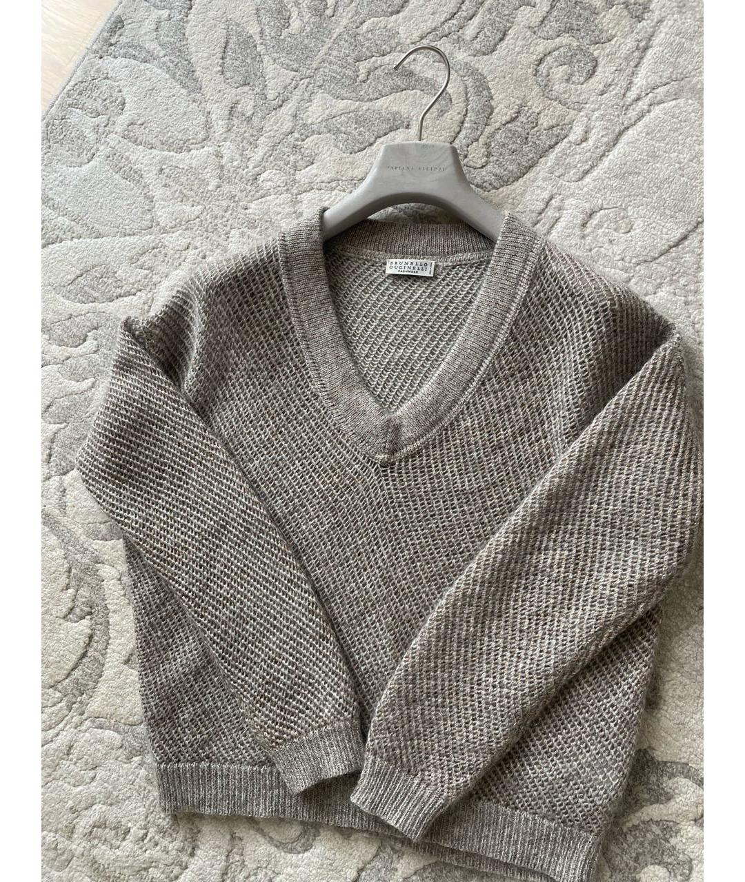 BRUNELLO CUCINELLI Серебрянный шерстяной джемпер / свитер, фото 5