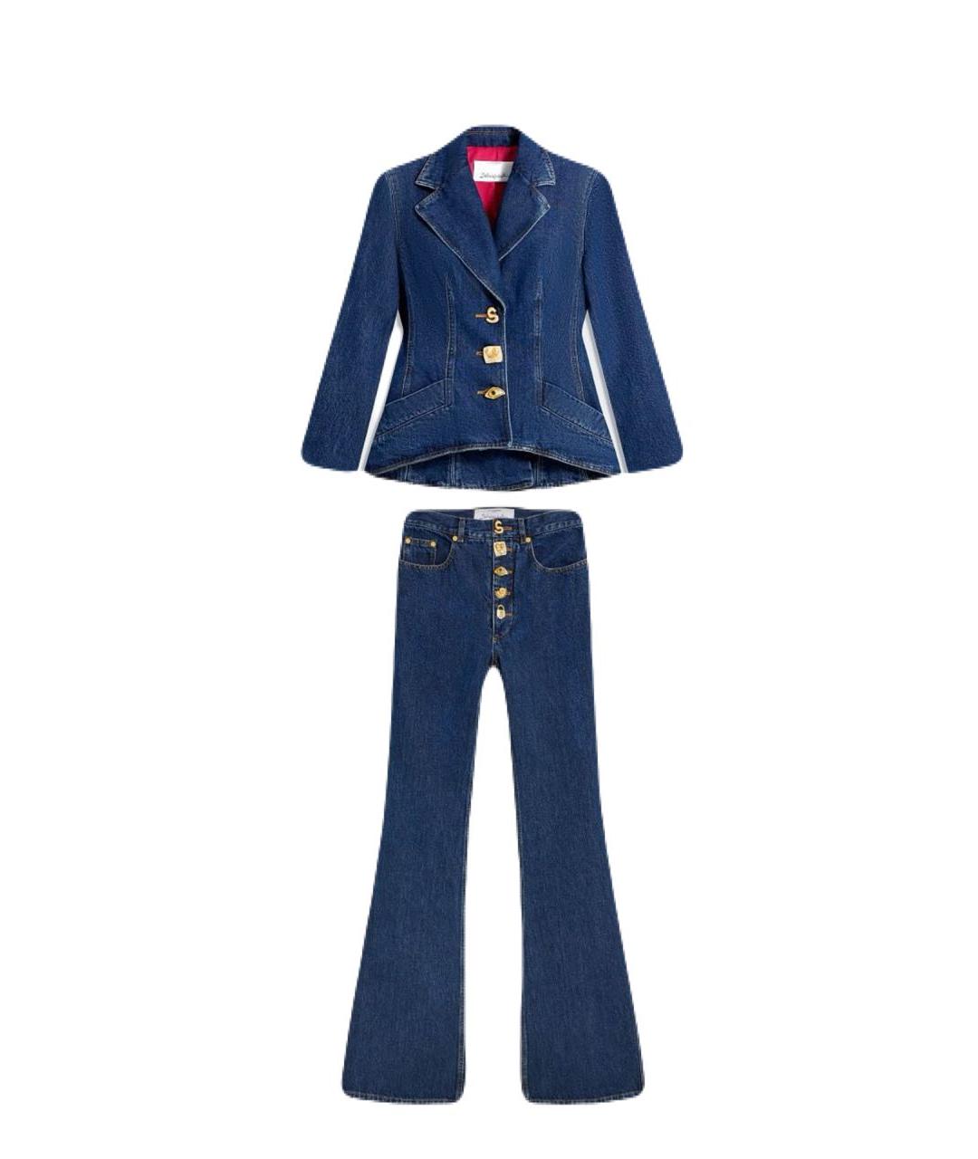 SCHIAPARELLI Темно-синий деним костюм с брюками, фото 9