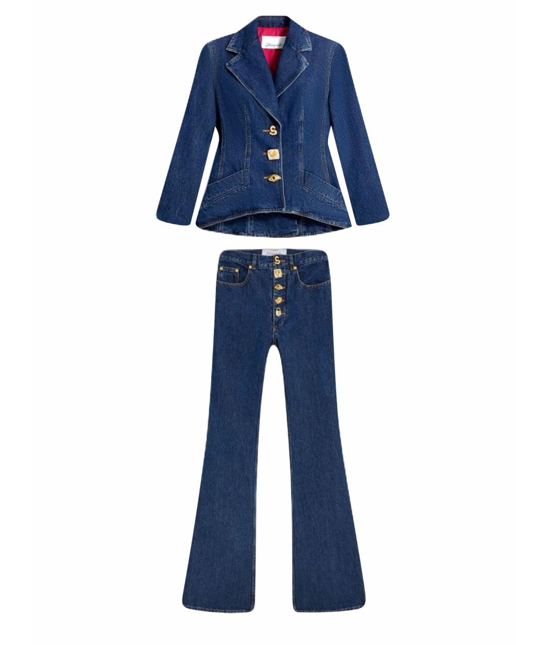 SCHIAPARELLI Темно-синий деним костюм с брюками, фото 1