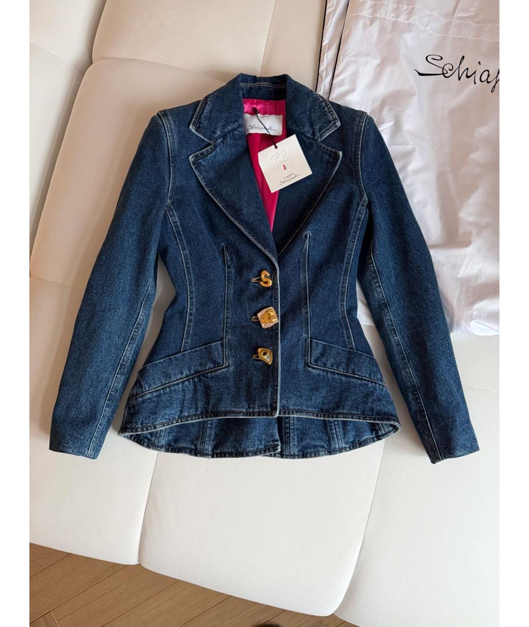 SCHIAPARELLI Темно-синий деним костюм с брюками, фото 2