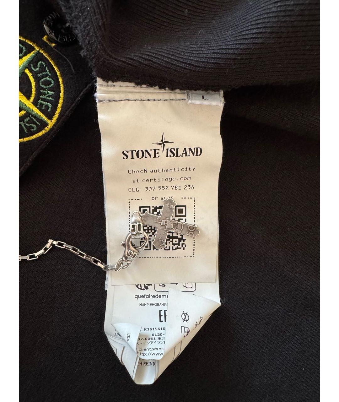 STONE ISLAND Черный хлопковый джемпер / свитер, фото 6