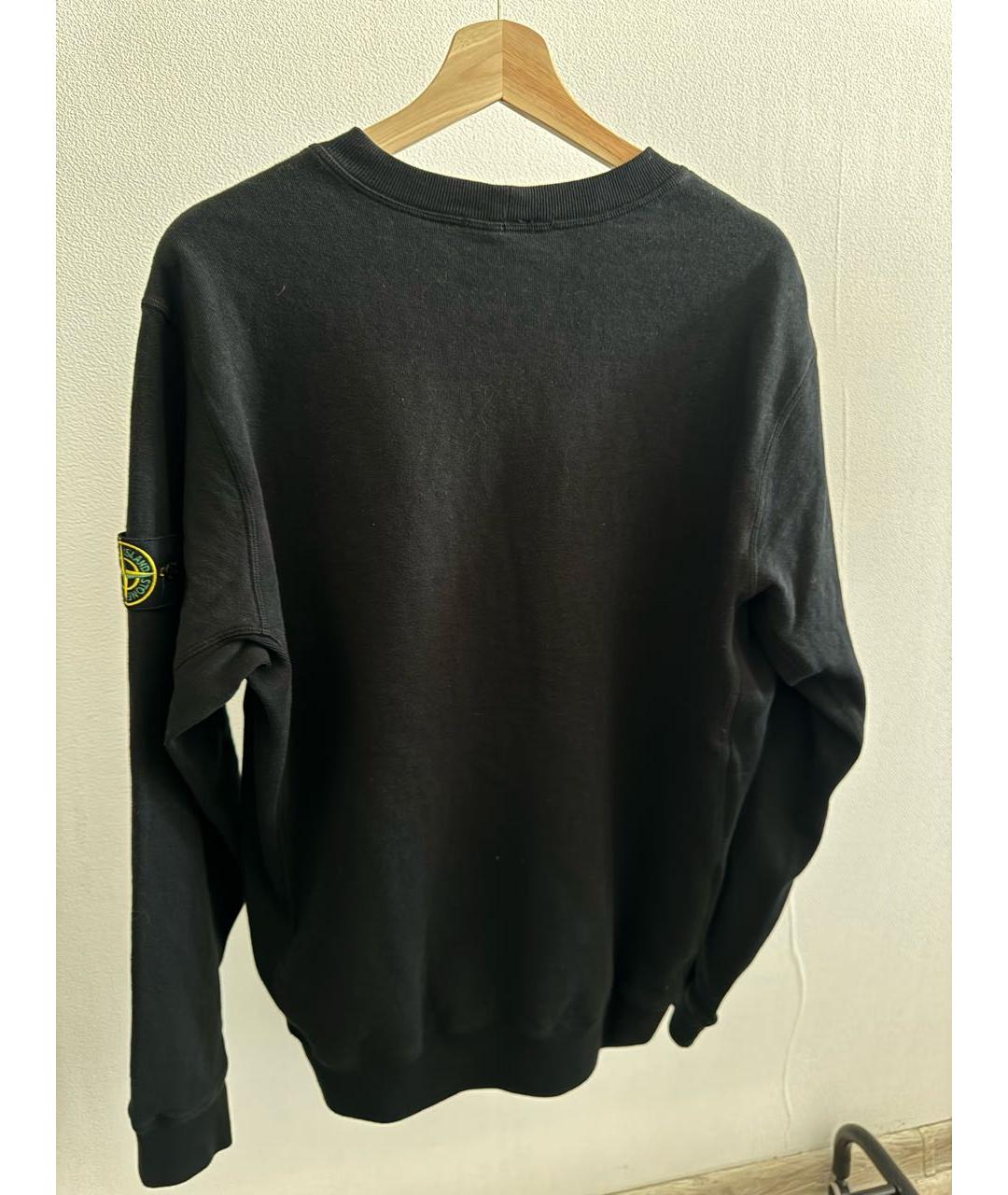 STONE ISLAND Черный хлопковый джемпер / свитер, фото 2