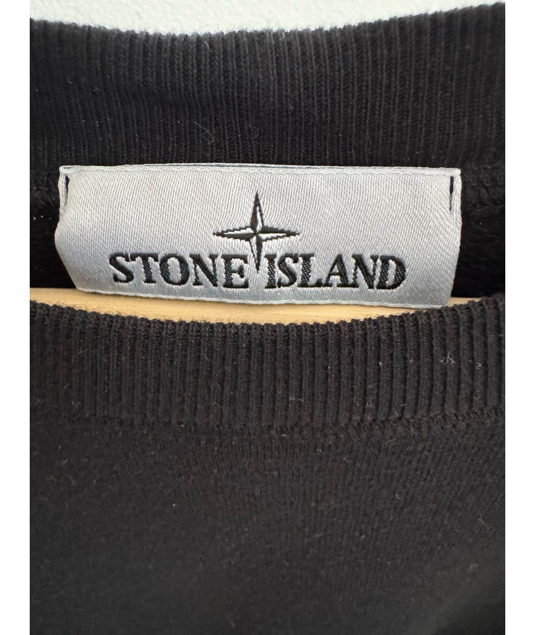 STONE ISLAND Черный хлопковый джемпер / свитер, фото 3