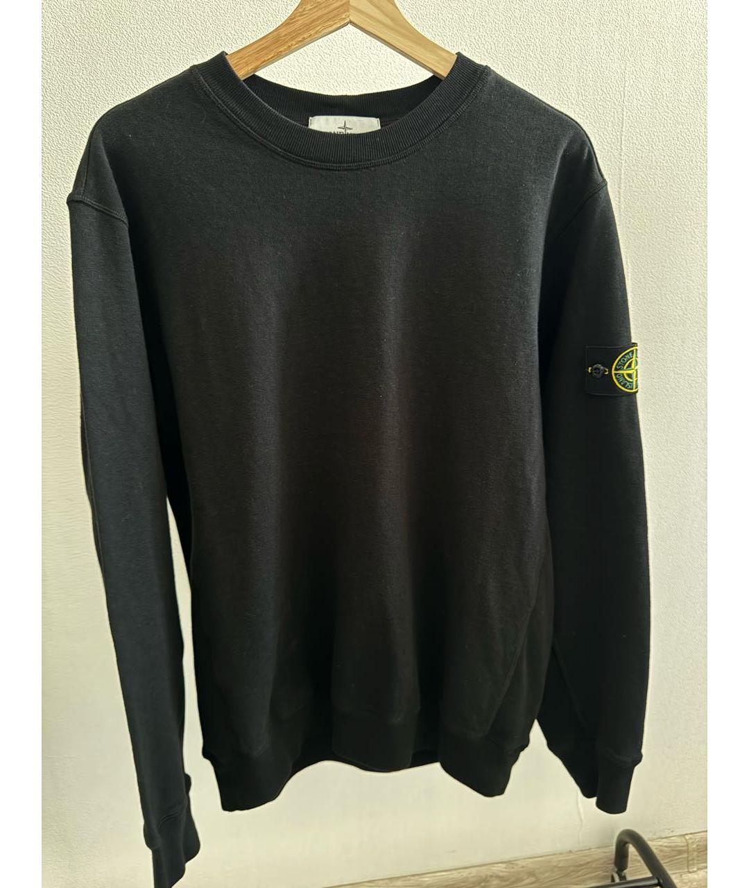 STONE ISLAND Черный хлопковый джемпер / свитер, фото 9