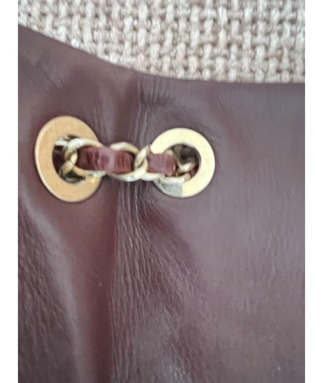 CHANEL Бордовая кожаная сумка через плечо, фото 6