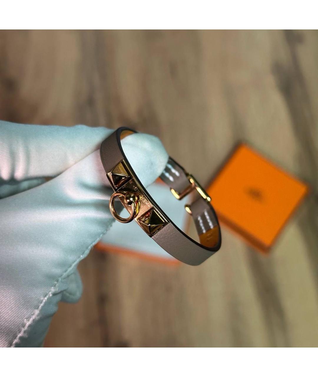 HERMES Коричневый кожаный браслет, фото 2