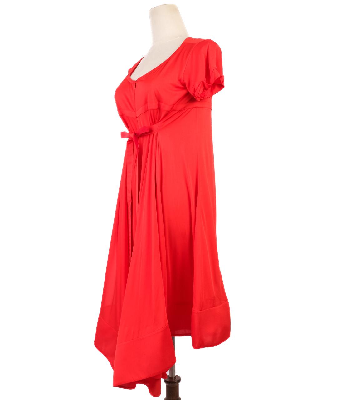 CELINE Красное вискозное вечернее платье, фото 4