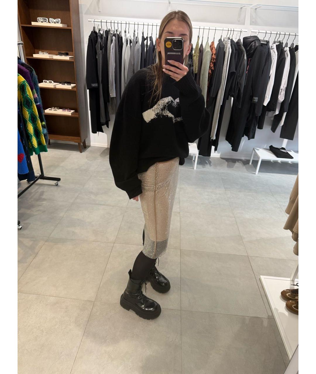 SPORTMAX Серебряная вискозная юбка миди, фото 7