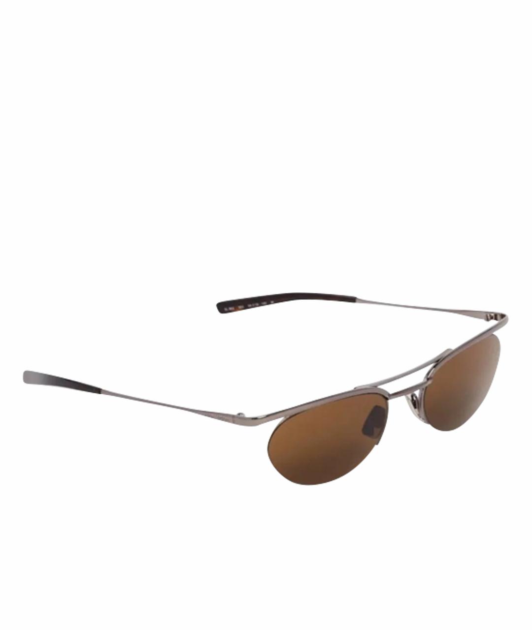 SAINT LAURENT Коричневые металлические солнцезащитные очки, фото 1