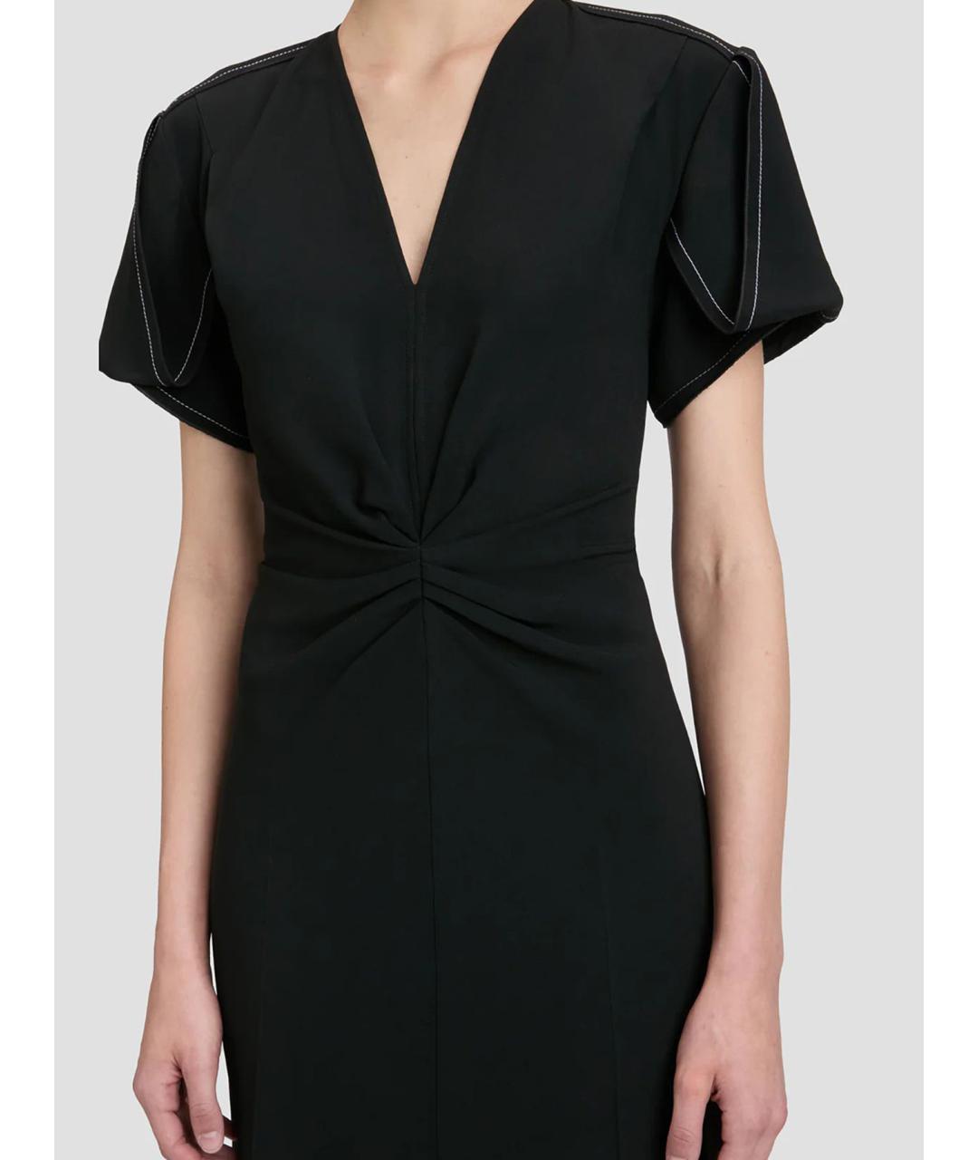 VICTORIA BECKHAM Черное ацетатное повседневное платье, фото 5