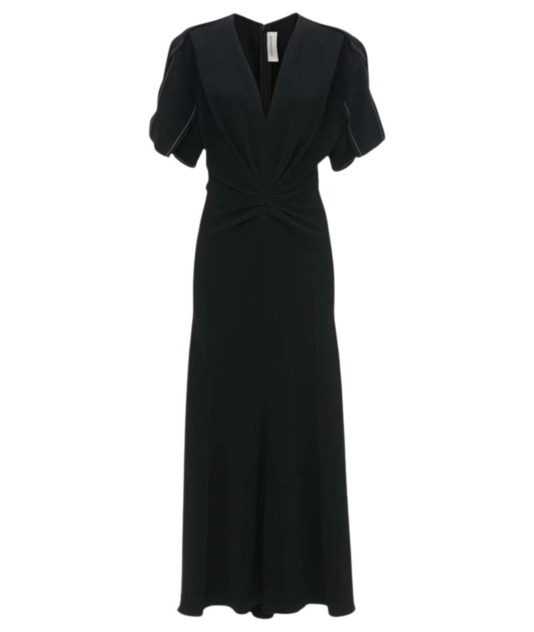 VICTORIA BECKHAM Черное ацетатное повседневное платье, фото 1