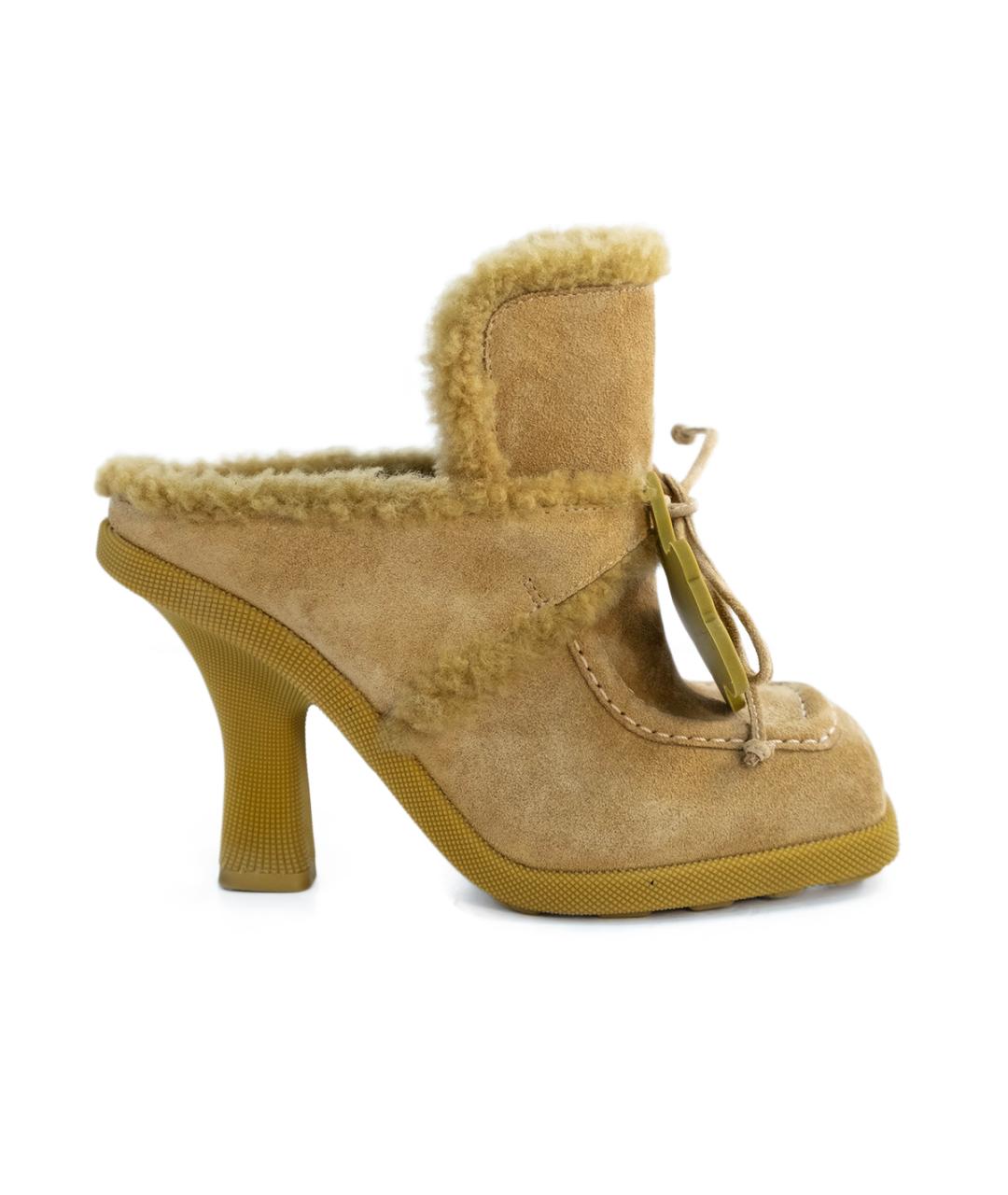BURBERRY Горчичные замшевые мюли, фото 6
