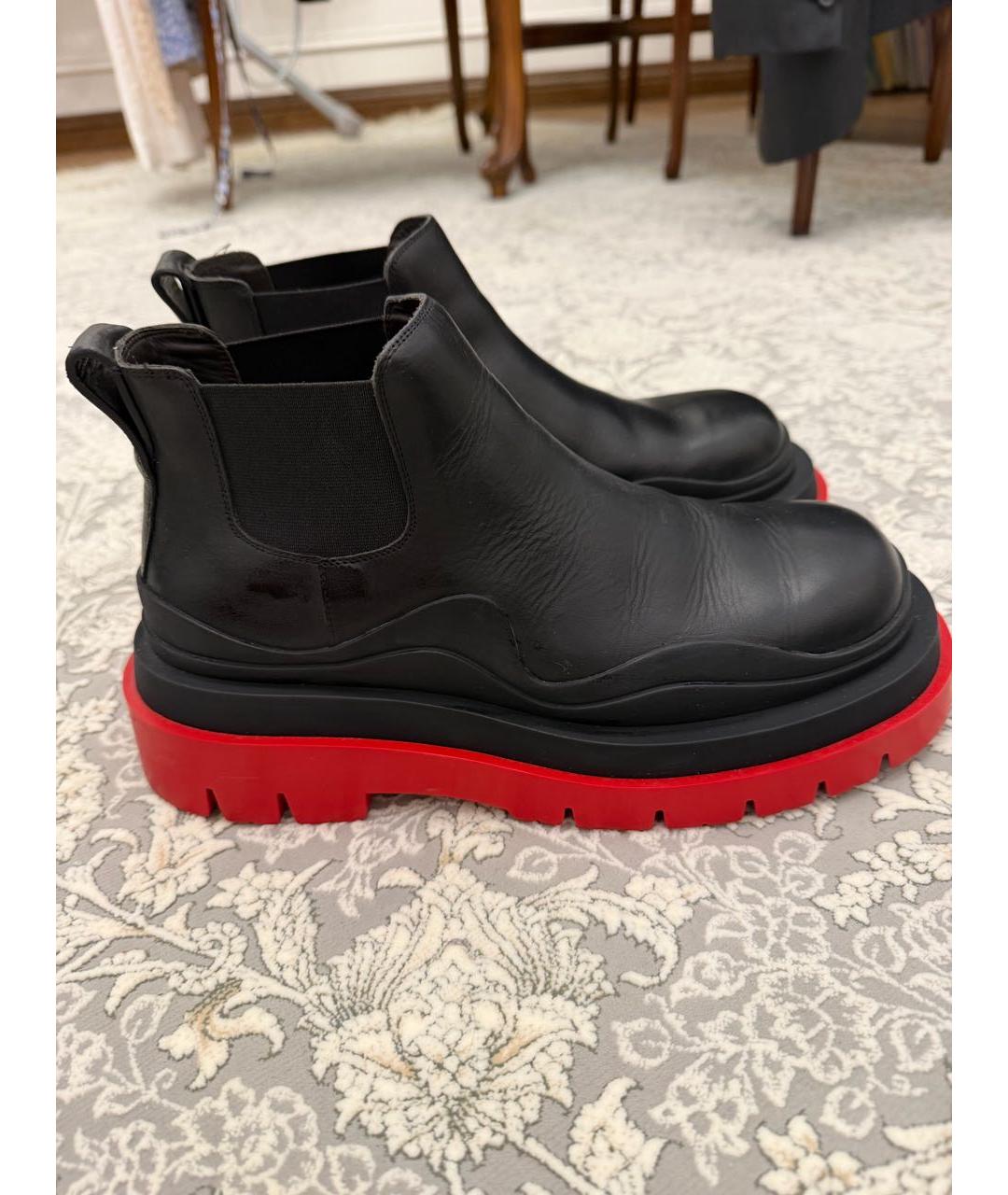 BOTTEGA VENETA Черные кожаные ботинки, фото 5