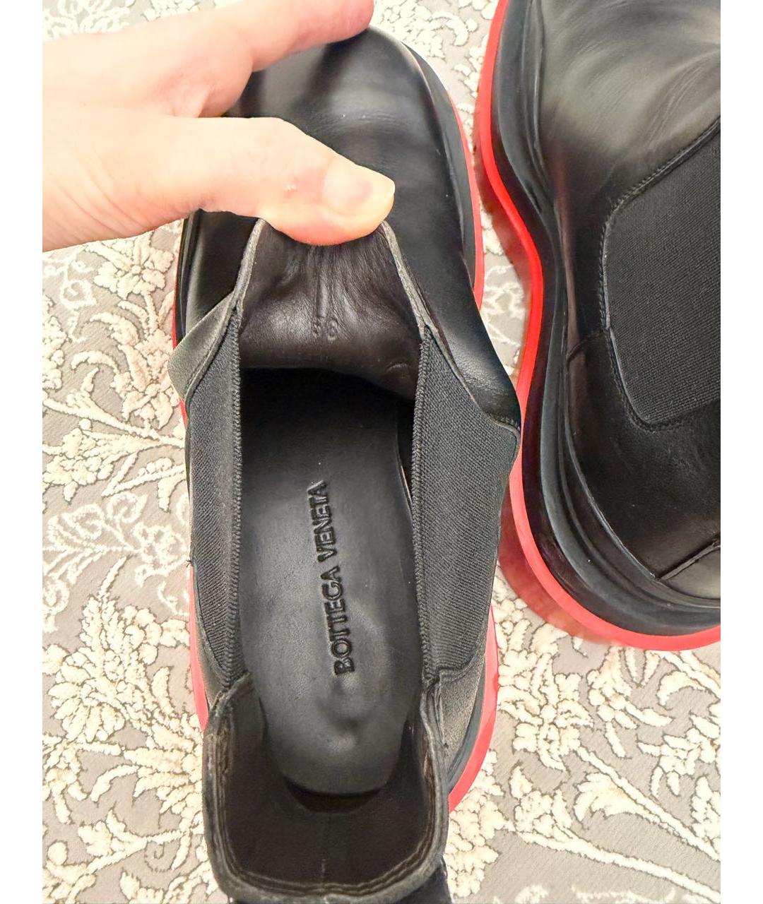 BOTTEGA VENETA Черные кожаные ботинки, фото 4