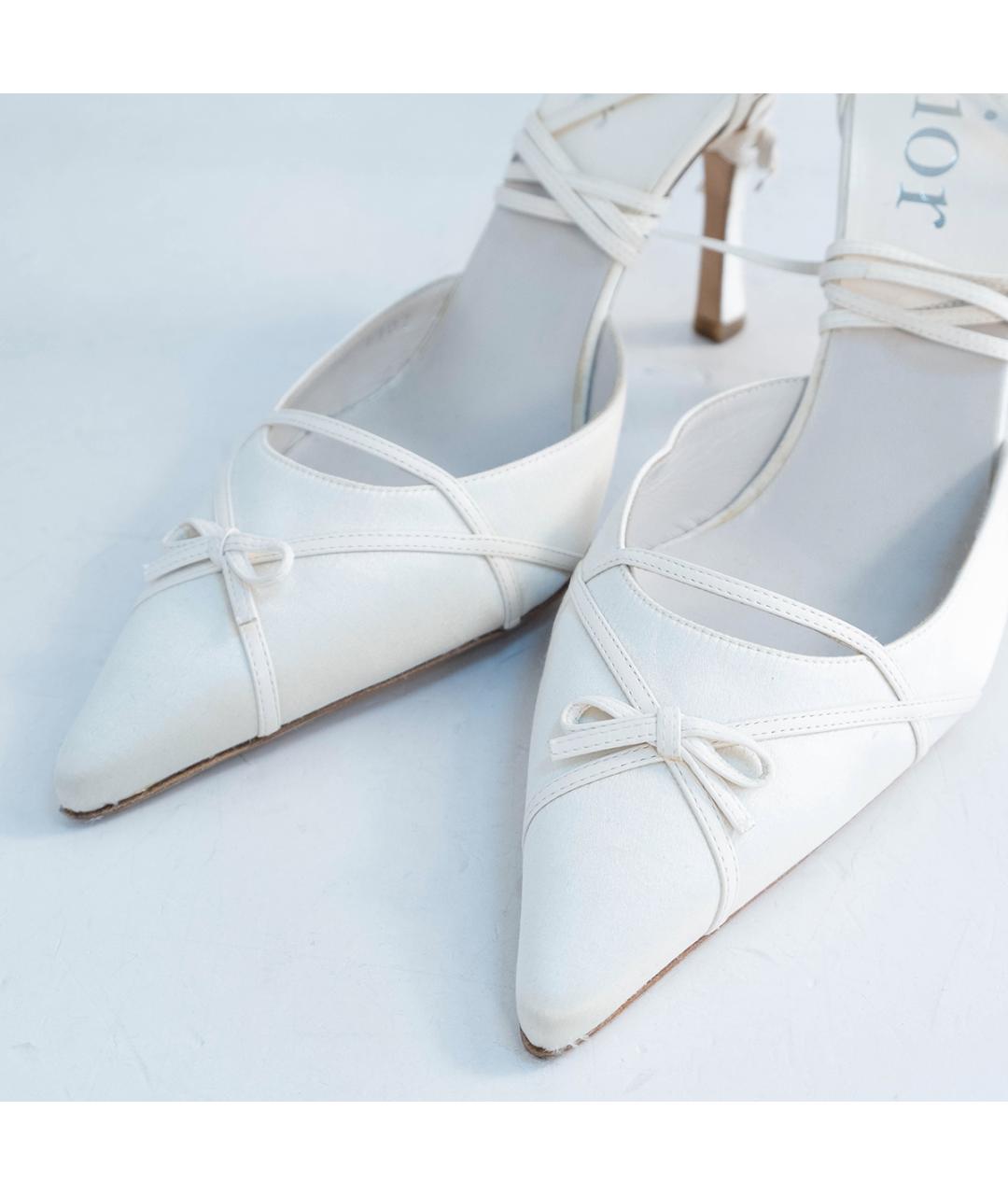 CHRISTIAN DIOR Белые текстильные туфли, фото 3