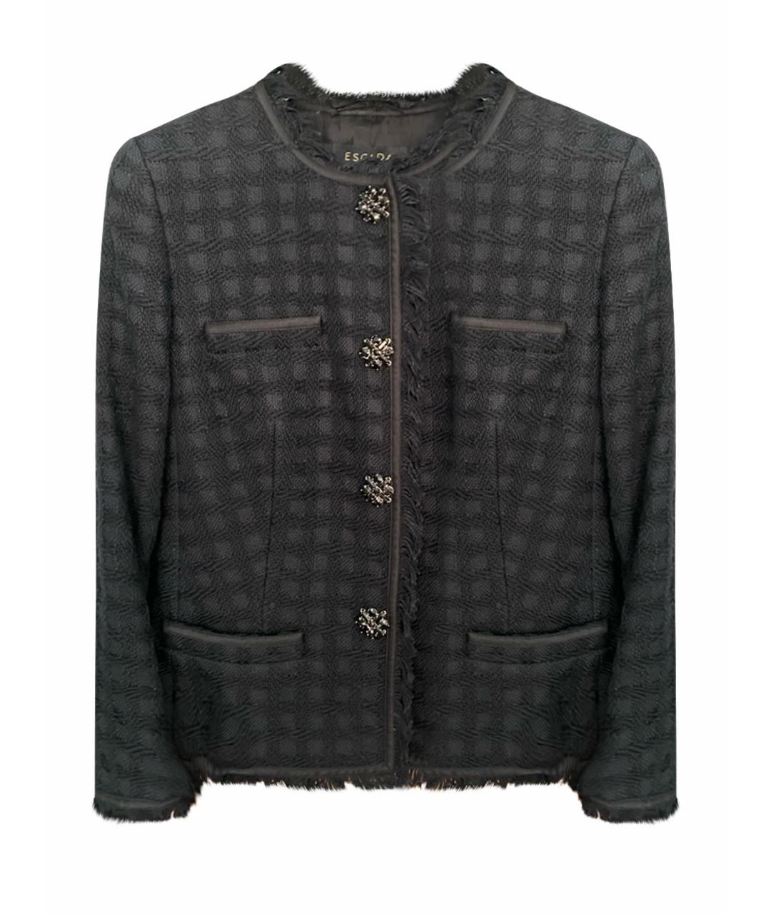 ESCADA Черный хлопковый жакет/пиджак, фото 1