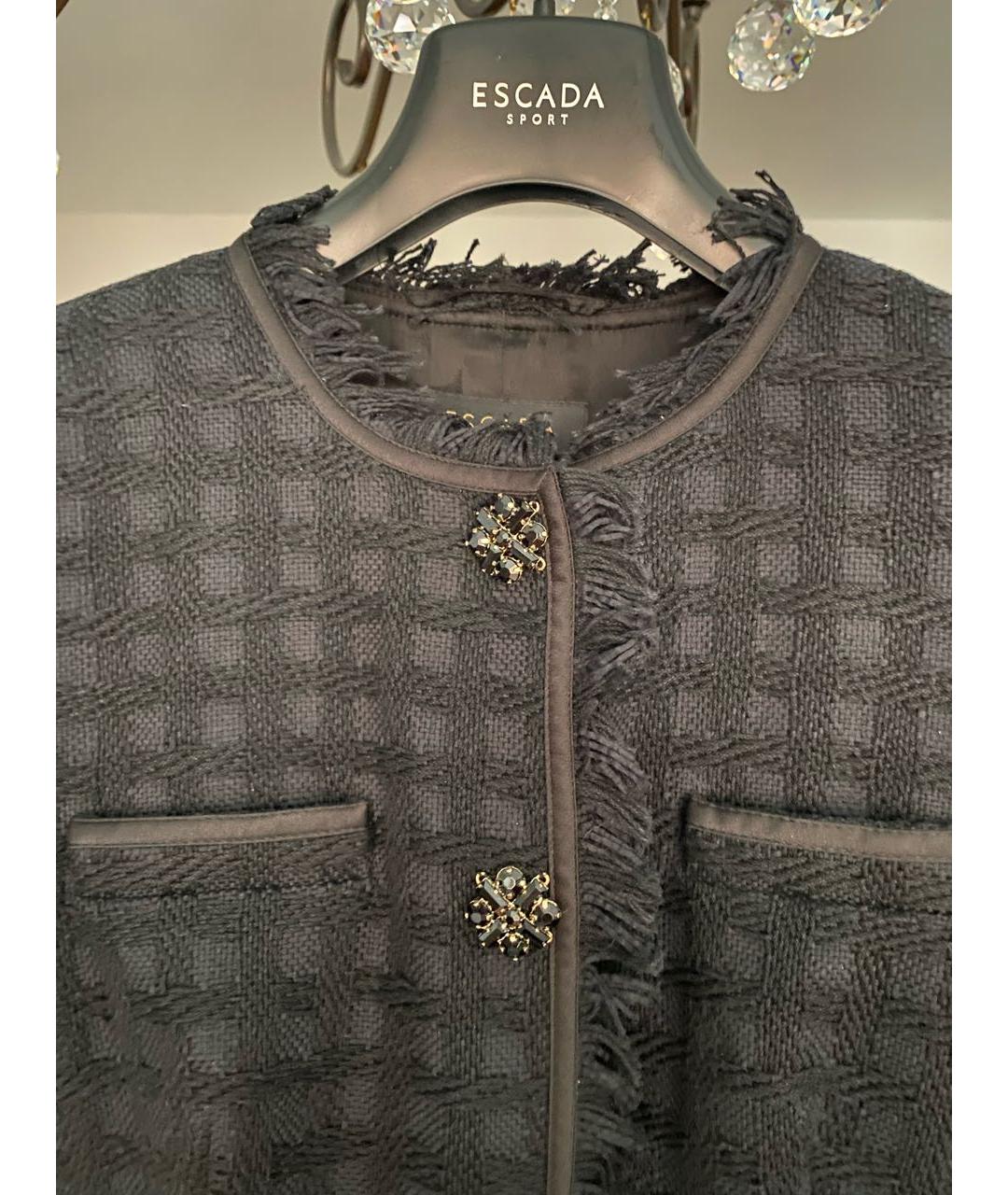 ESCADA Черный хлопковый жакет/пиджак, фото 3