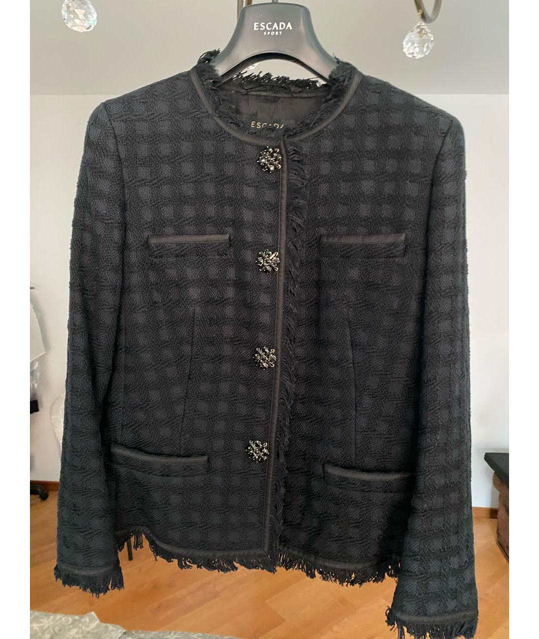ESCADA Черный хлопковый жакет/пиджак, фото 6