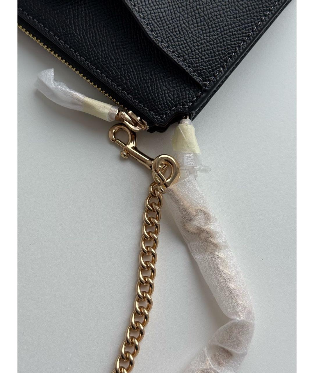 COACH Черная кожаная сумка через плечо, фото 8