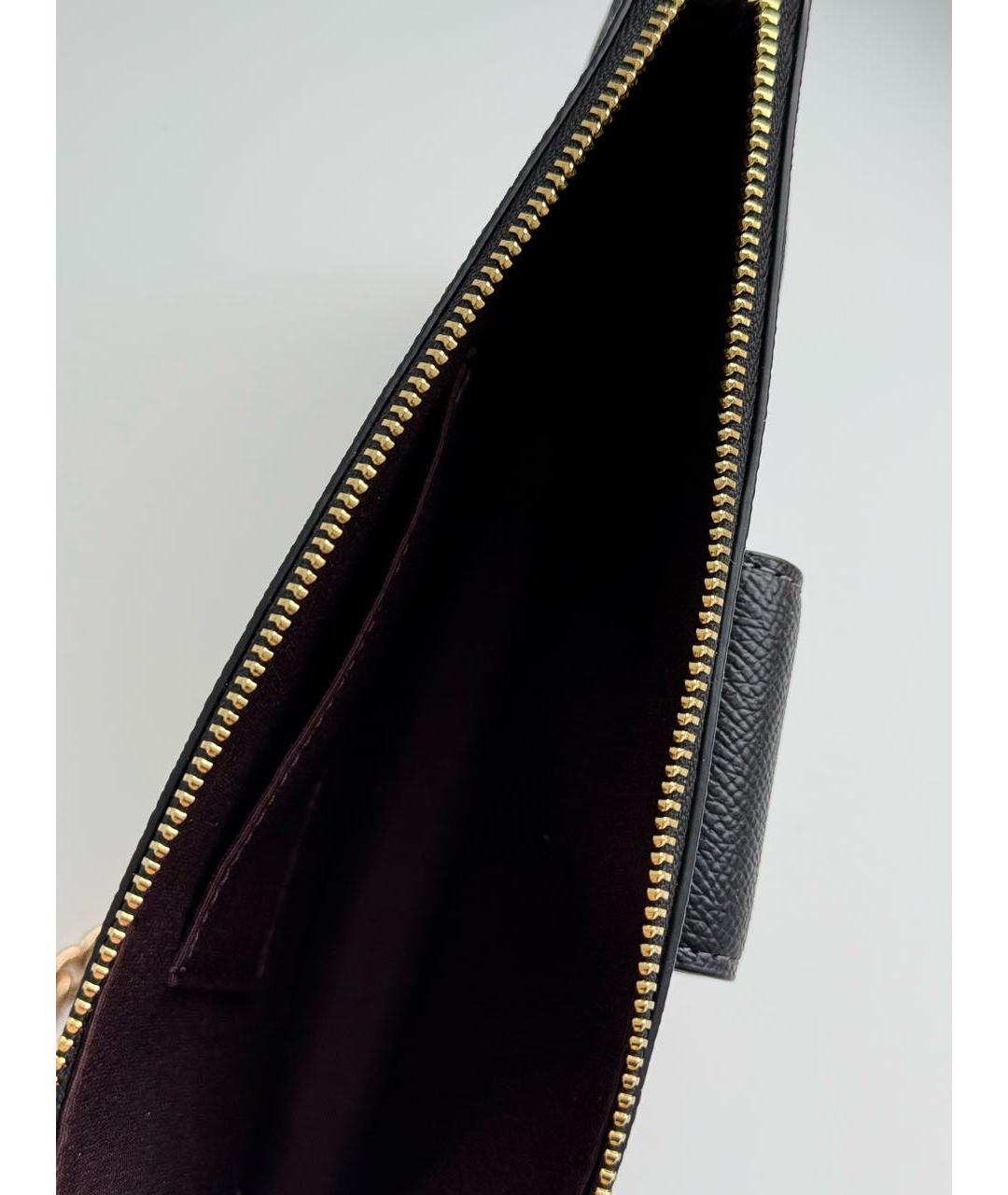 COACH Черная кожаная сумка через плечо, фото 4