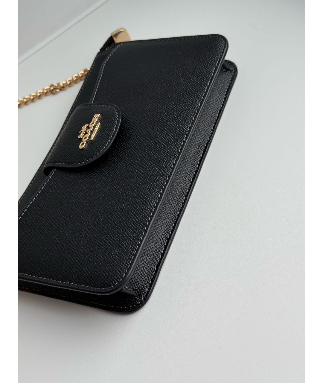 COACH Черная кожаная сумка через плечо, фото 7