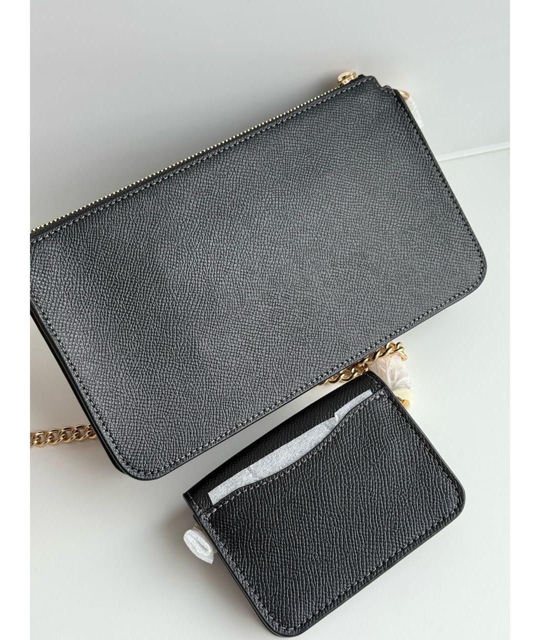 COACH Черная кожаная сумка через плечо, фото 3