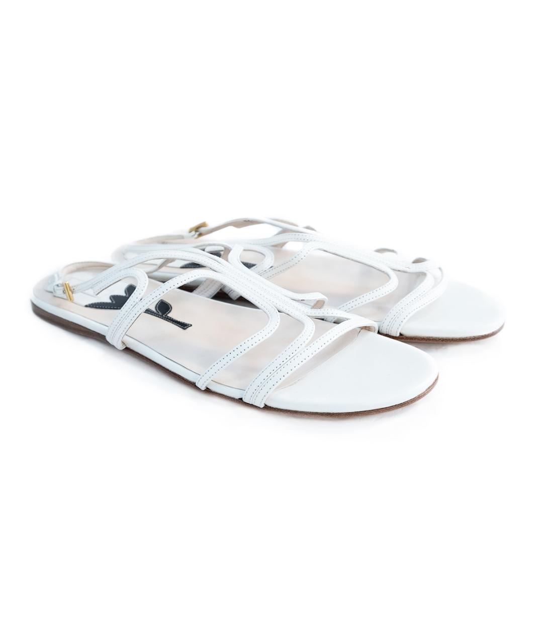 PRADA Белые кожаные сандалии, фото 2