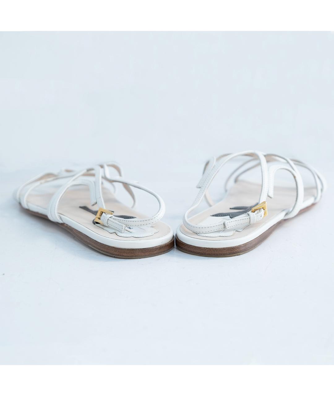 PRADA Белые кожаные сандалии, фото 5