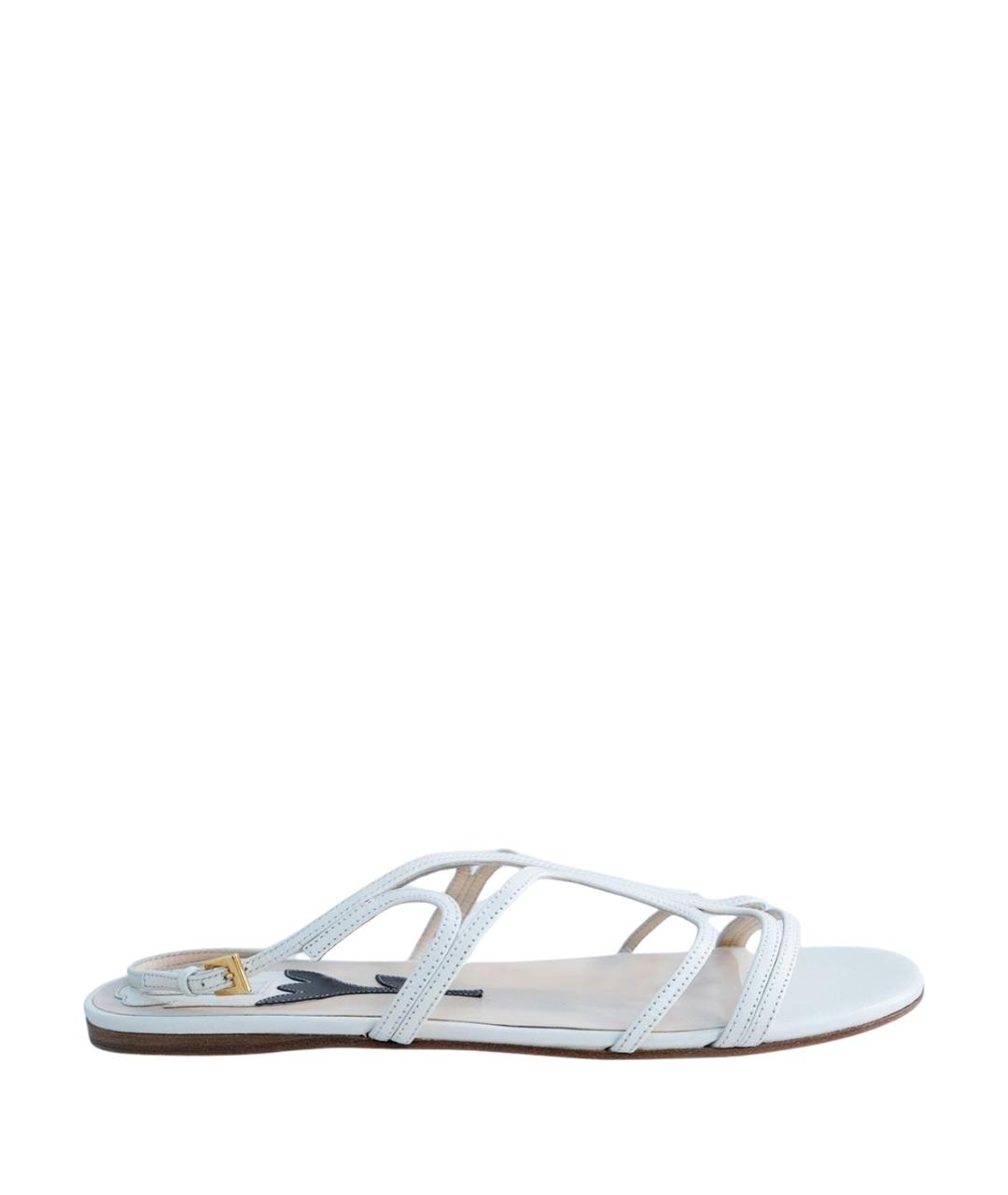 PRADA Белые кожаные сандалии, фото 1