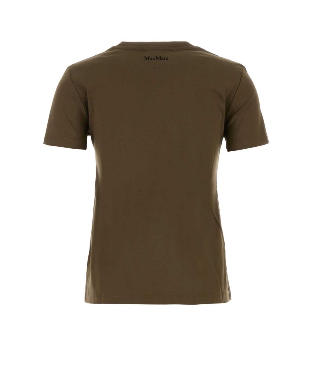 MAX MARA STUDIO Зеленая хлопковая футболка, фото 2