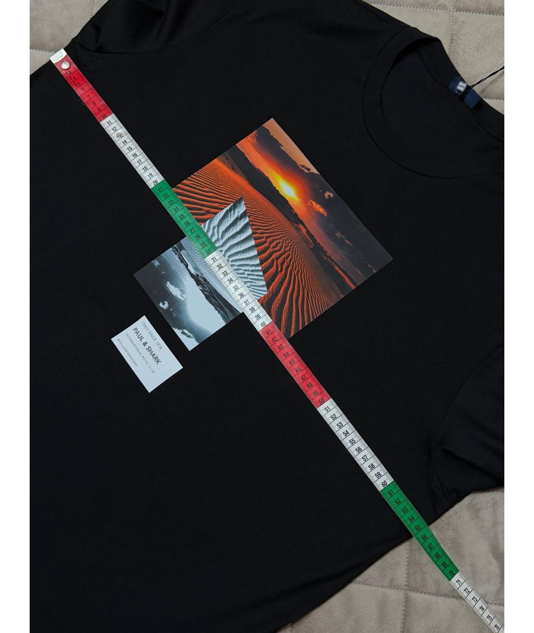 PAUL & SHARK Черная хлопковая футболка, фото 6