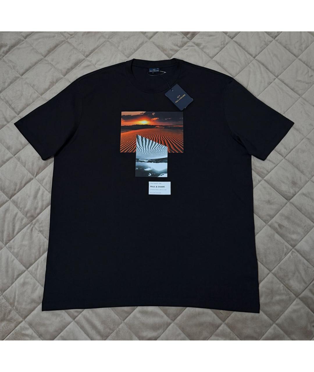 PAUL & SHARK Черная хлопковая футболка, фото 4