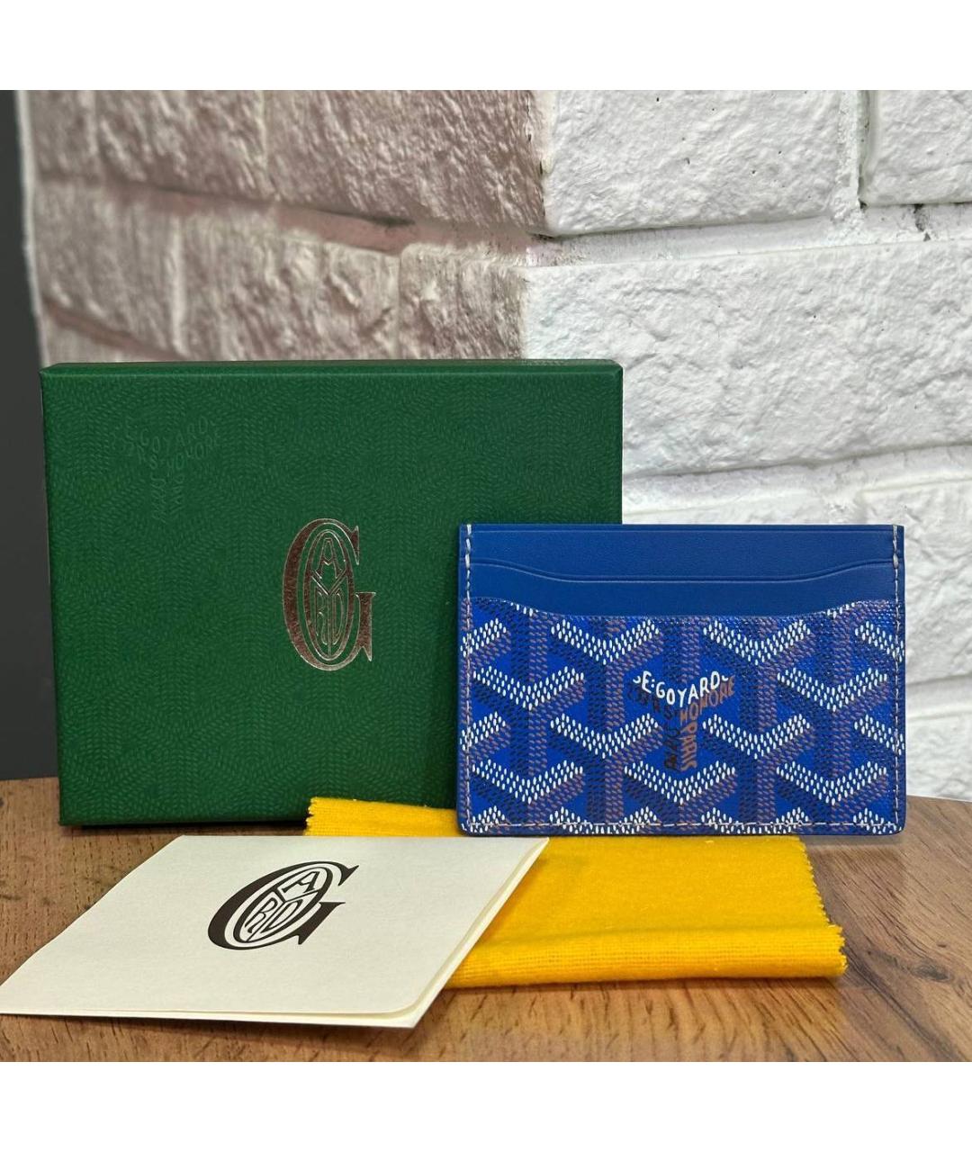 GOYARD Синий кожаный кардхолдер, фото 2