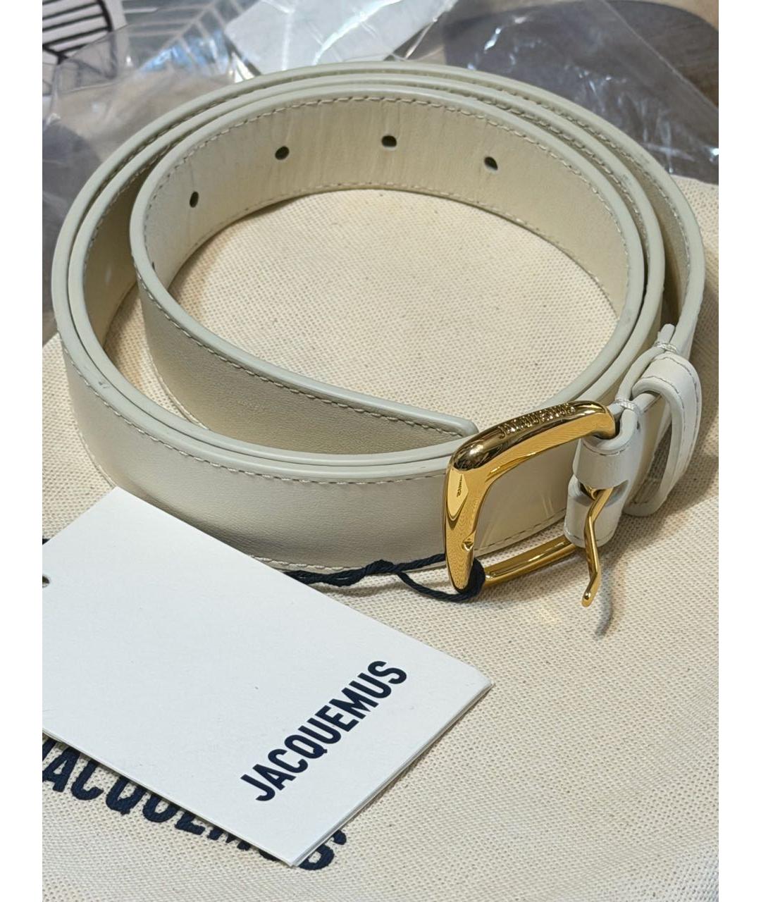 JACQUEMUS Бежевый кожаный ремень, фото 2