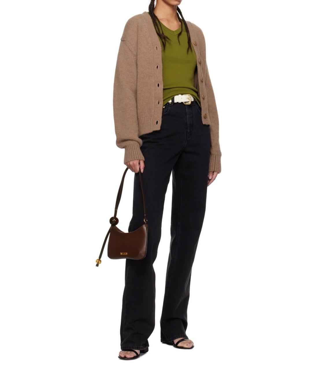 JACQUEMUS Бежевый кожаный ремень, фото 4