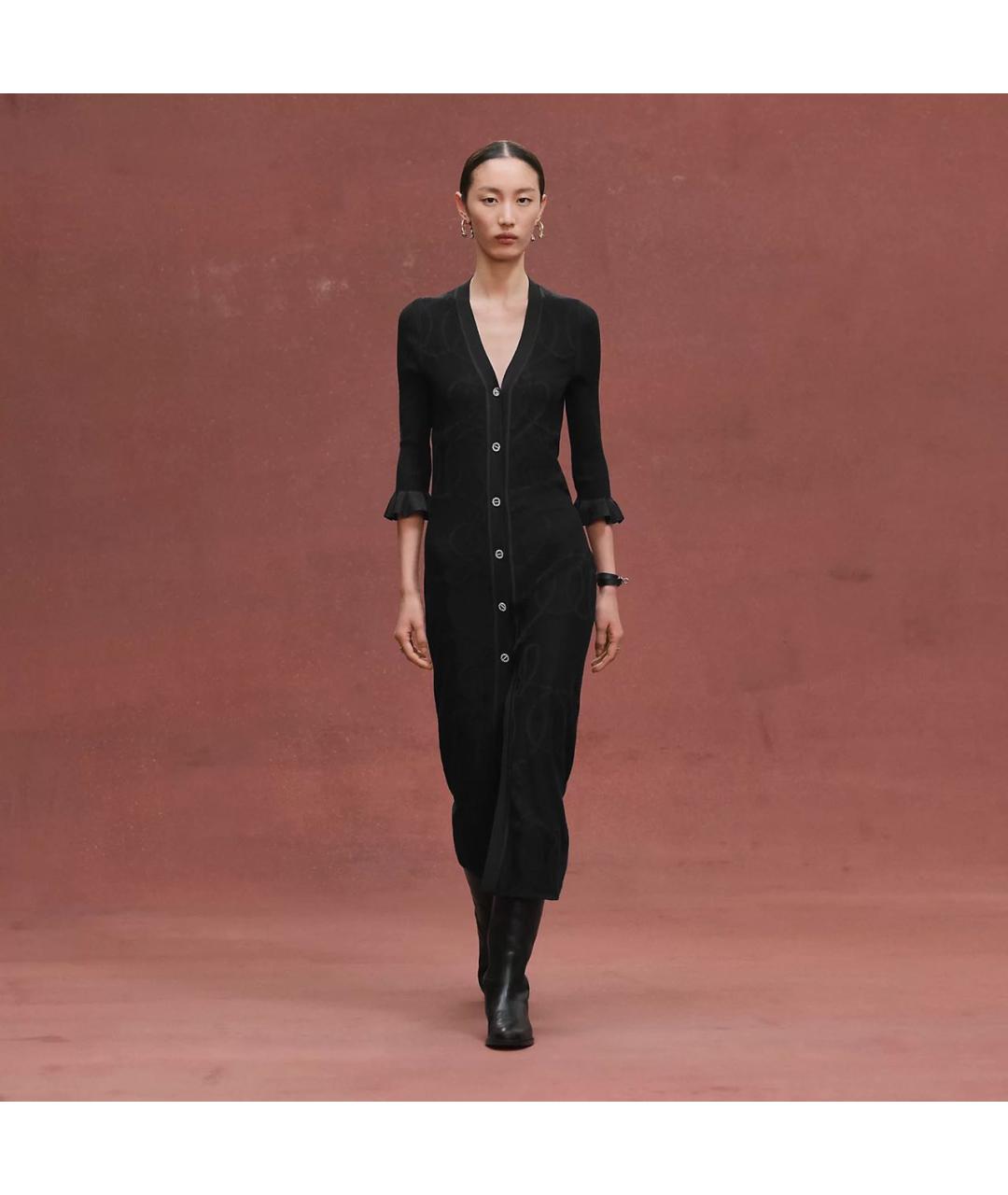 HERMES Черный шерстяной кардиган, фото 4