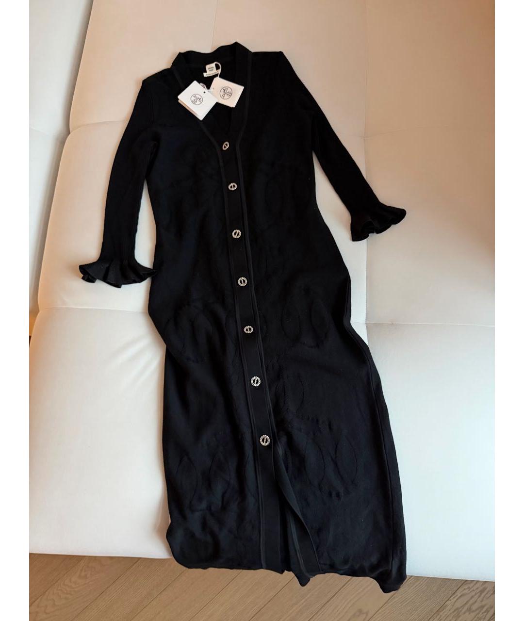 HERMES Черный шерстяной кардиган, фото 7