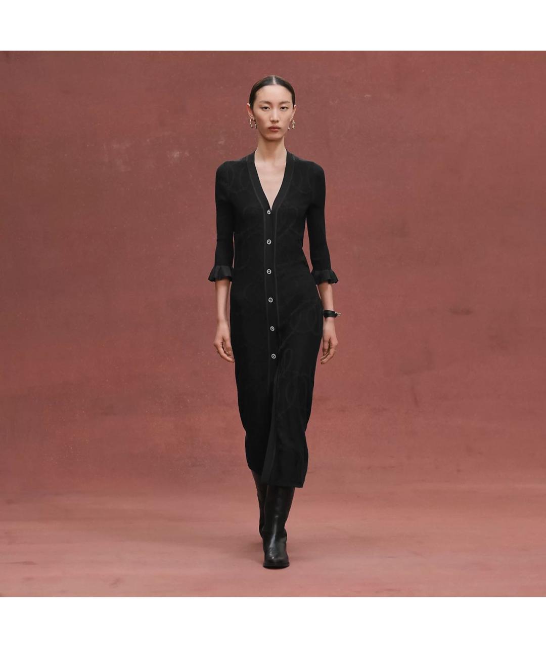 HERMES Черный шерстяной кардиган, фото 2