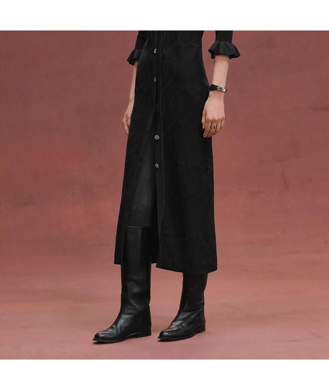 HERMES Черный шерстяной кардиган, фото 5