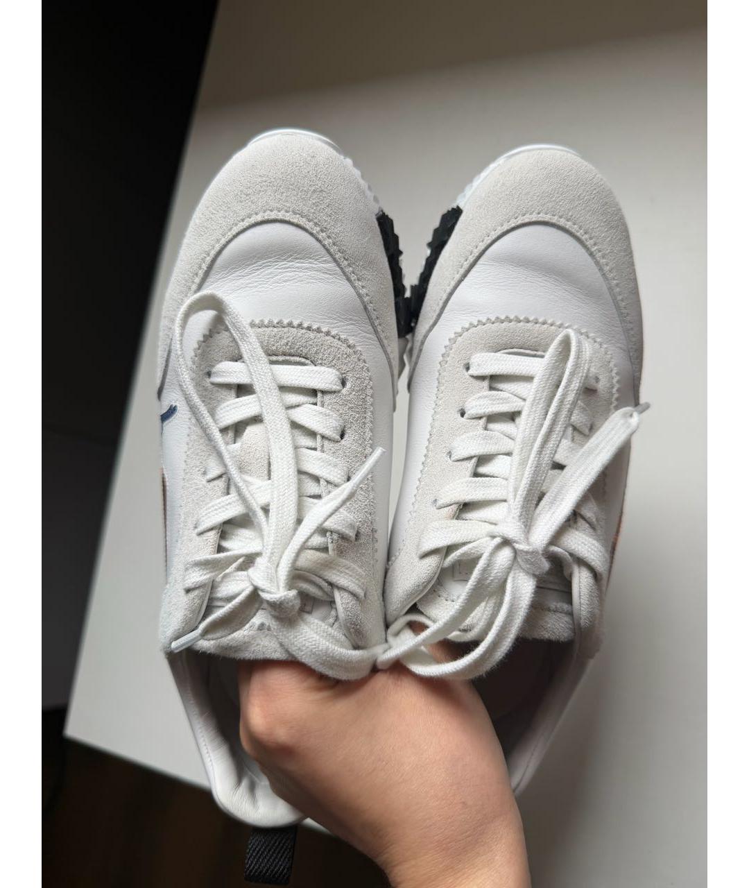 HERMES Белые кожаные кроссовки, фото 3