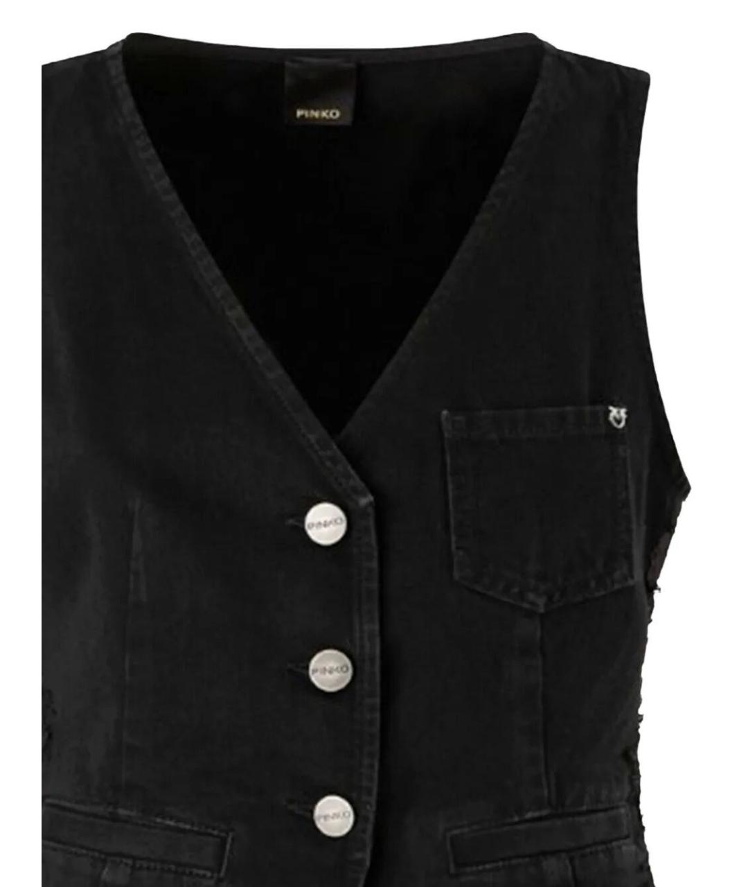 PINKO Черный хлопковый жилет, фото 3