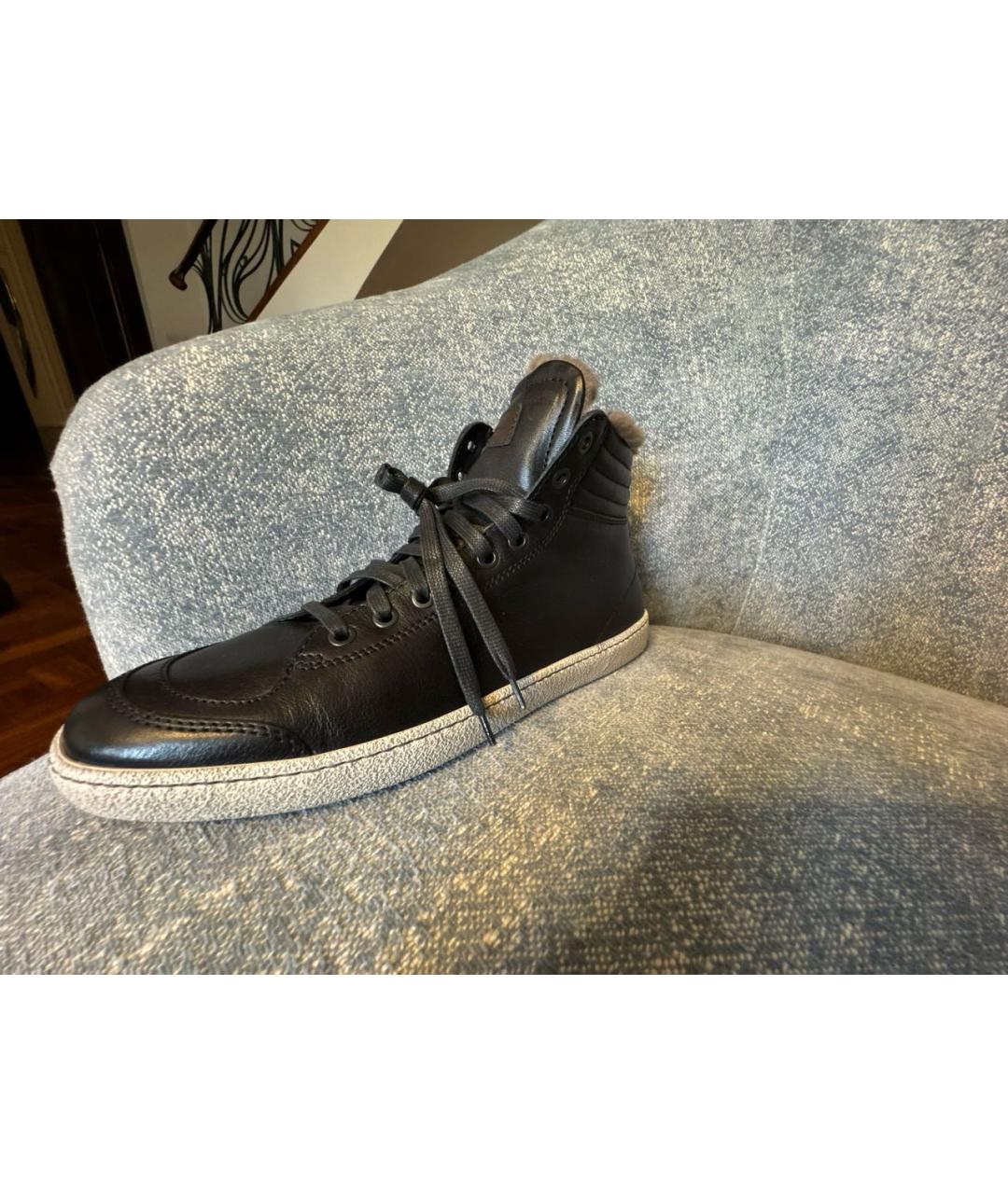 SANTONI Черные кожаные высокие ботинки, фото 6