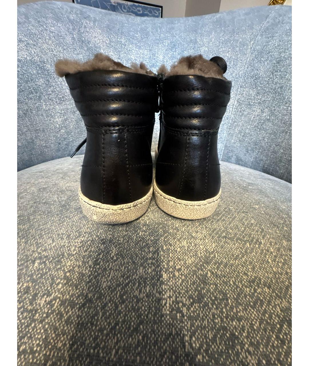 SANTONI Черные кожаные высокие ботинки, фото 4