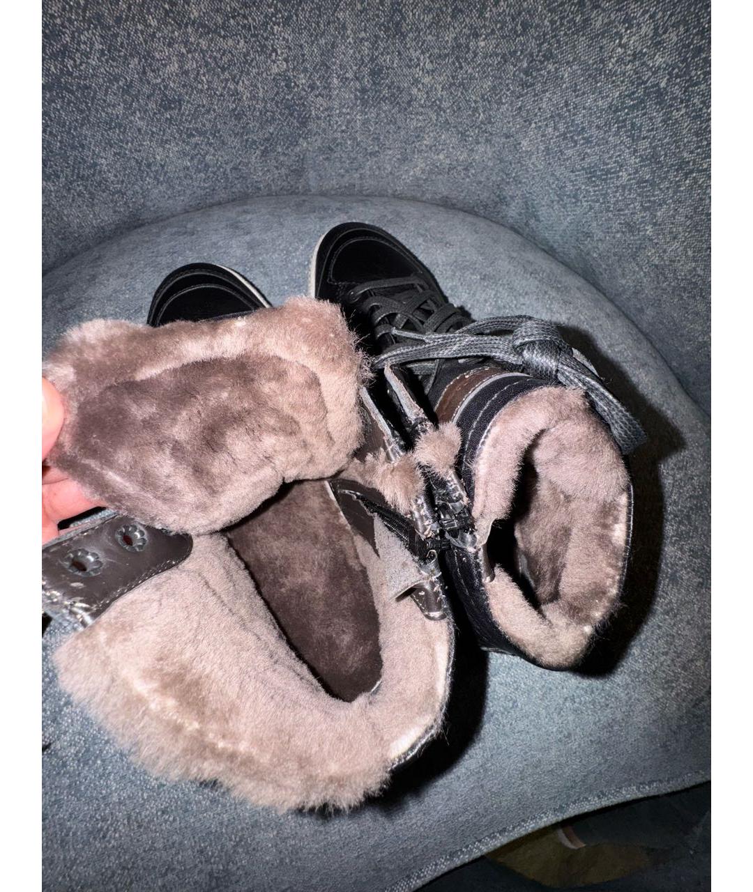 SANTONI Черные кожаные высокие ботинки, фото 5