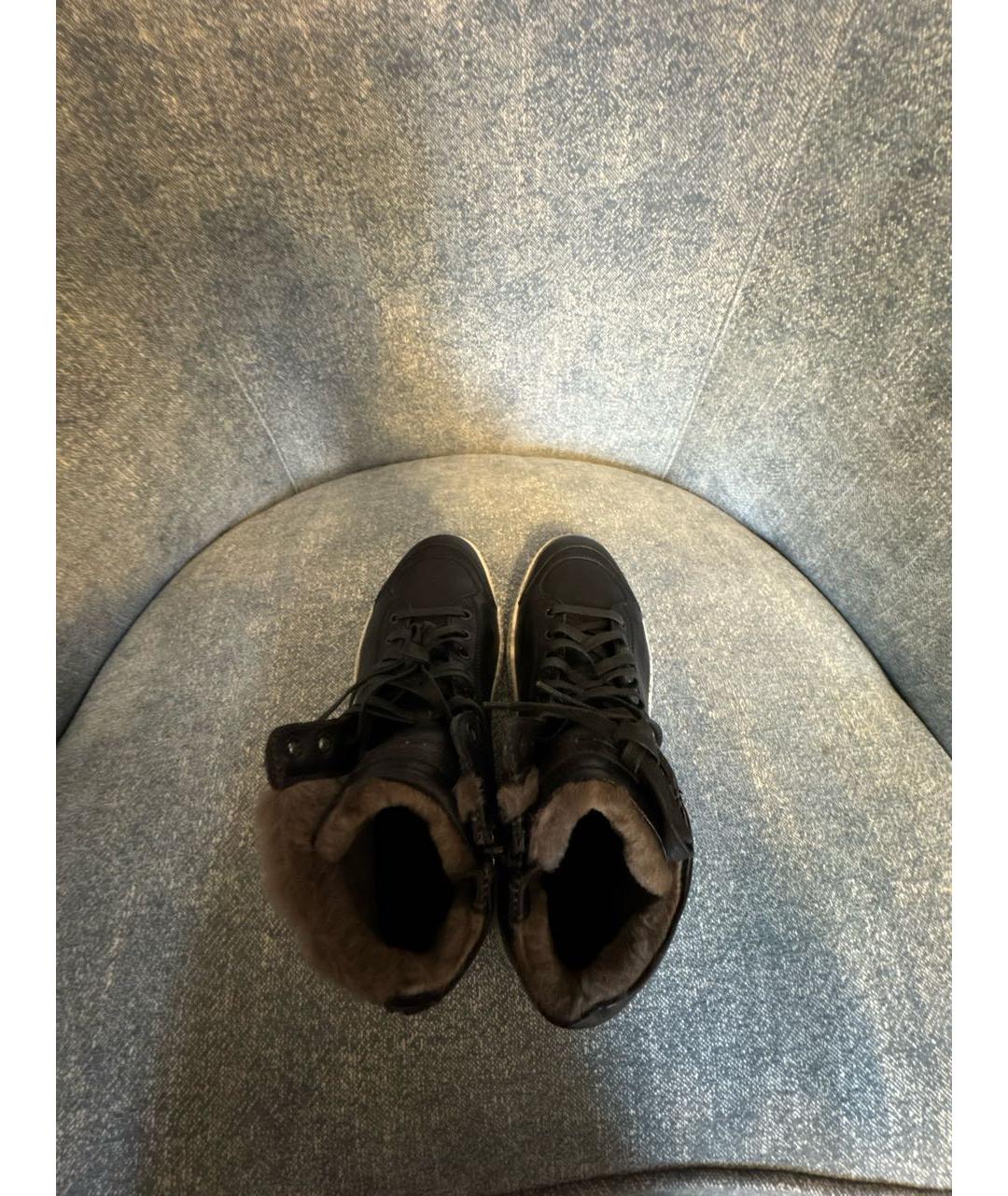 SANTONI Черные кожаные высокие ботинки, фото 3