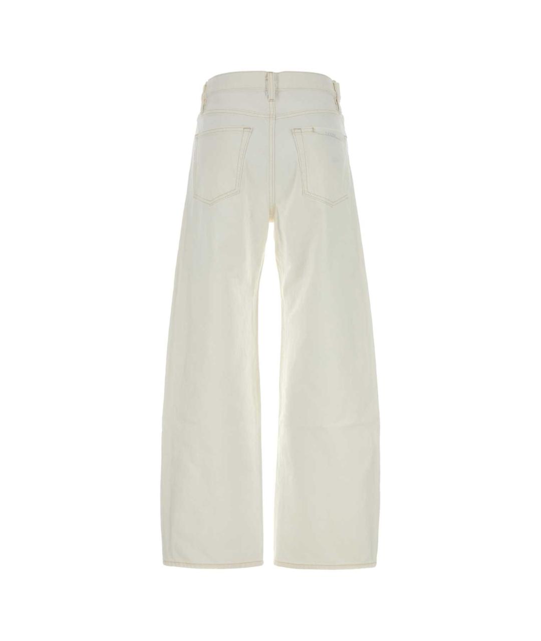 FRAME Белые хлопковые прямые джинсы, фото 2