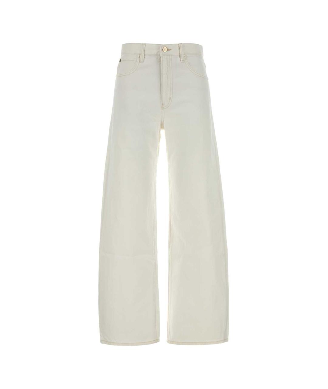 FRAME Белые хлопковые прямые джинсы, фото 1